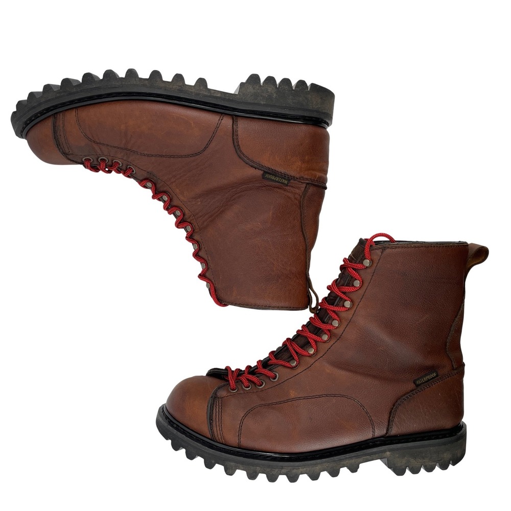 Guide Gear Lace Up Boot Mens 11D Brown Leather Waterproof Uninsulated Workwear